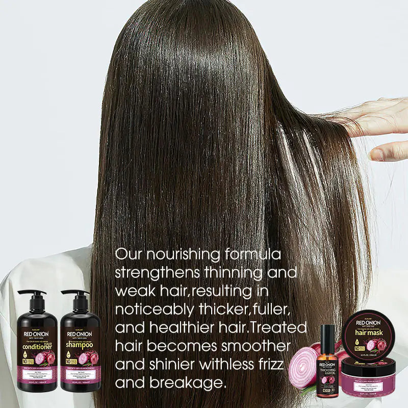 "Cross-Border Red Onion Shampoo and Hair Care Set"